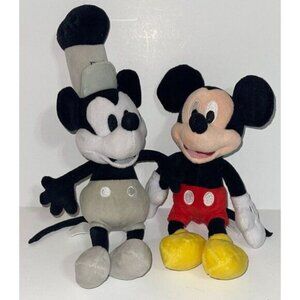 Disney Steam Boat Willey & Mickey Mouse 11" Plush 90th 100th Anniversary